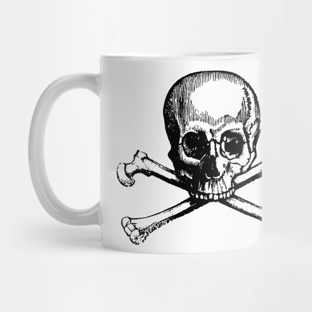 Pirate Skull and Crossbones in black - AVAST! by winterwinter